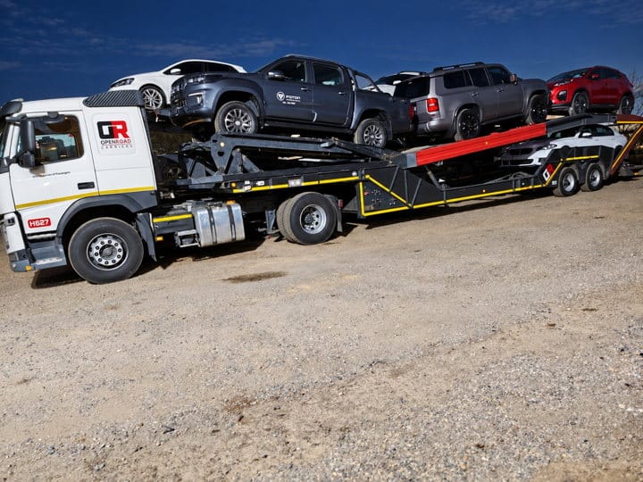 Open Road Carriers — vehicles on a car carrier.